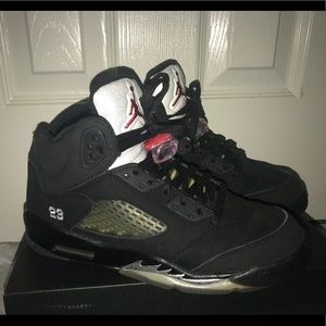 Unisex Authentic Air Jordan 5 OG GS Black Metallic